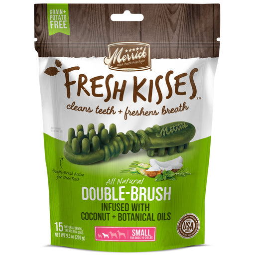 Merrick Fresh Kisses Infused With Coconut Oil + Botanical Oils - For Small Dogs (15-25 Lbs) Dog Dental Chews — 15-count package