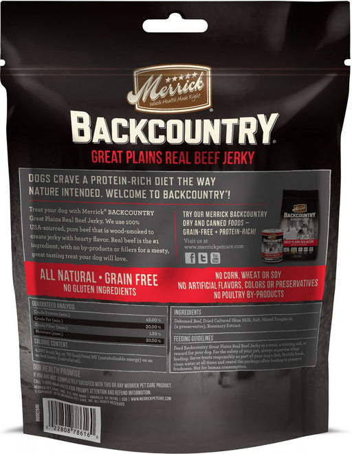 Merrick Backcountry Great Plains Grain Free Real Beef Jerky Dog Treats