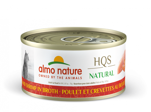 Almo Nature HQS Natural Cat Grain Free Chicken and Shrimp Canned Cat Food