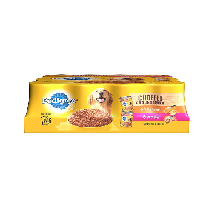 Pedigree Chopped Ground Dinner Multipack with Chicken and Beef Canned Dog Food