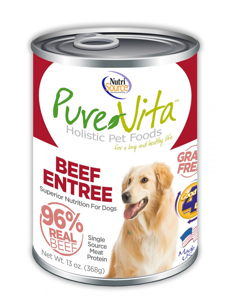 PureVita Grain Free 96% Real Beef Entree Canned Dog Food