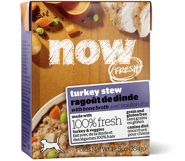Petcurean Now! Fresh Grain Free Turkey Stew with Bone Broth Wet Dog Food