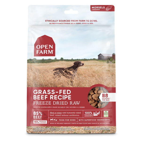 Open Farm Grain Free Grass Fed Beef Recipe Freeze Dried Raw Dog Food