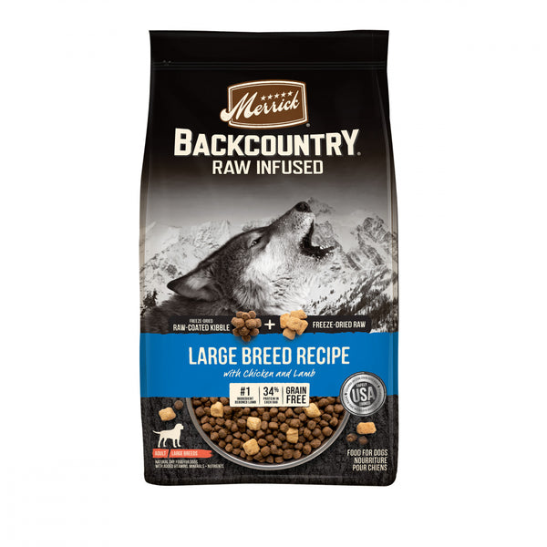 Merrick Backcountry Grain Free Dry Adult Dog Food Kibble With Freeze Dried Raw Pieces Large Breed Recipe