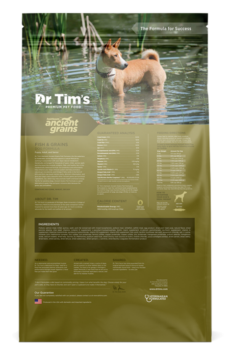Dr. Tim's Heirloom Ancient Grains Fish Recipe Dry Dog Food