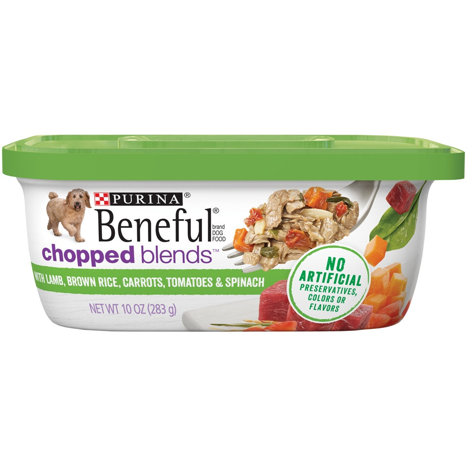 Beneful Chopped Blends With Lamb, Brown Rice, Carrots, Tomatoes & Spinach Wet Dog Food Tubs