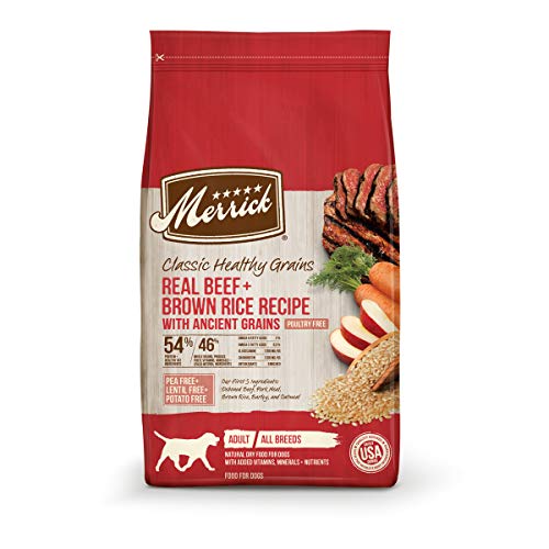 Merrick Classic Healthy Grains Beef+ Brown Rice Recipe with Ancient Grains Dry Dog Food, 25 lbs.