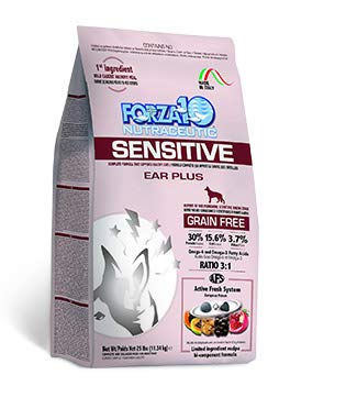 Forza10 Nutraceutic Sensitive Ear Plus Grain-Free Dry Dog Food, 25-lb bag