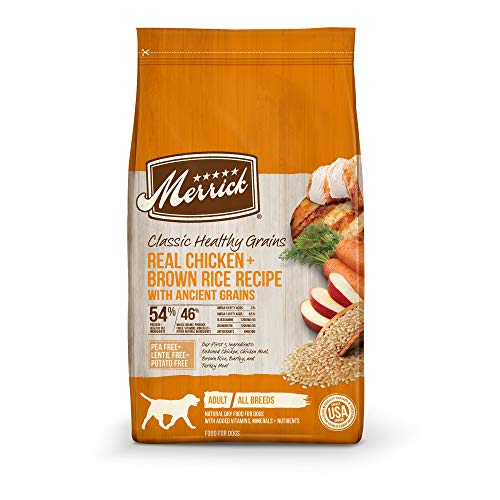 Merrick Classic Healthy Grains Chicken+ Brown Rice Recipe with Ancient Grains Dry Dog Food, 25 lbs.