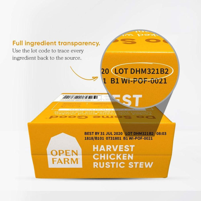 Open Farm Grain Free Harvest Chicken Recipe Rustic Stew Wet Dog Food