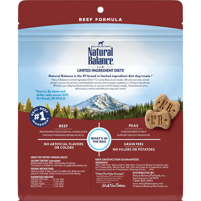 Natural Balance L.I.D. Limited Ingredient Diets Crunchy Biscuits Beef Formula Dog Treats