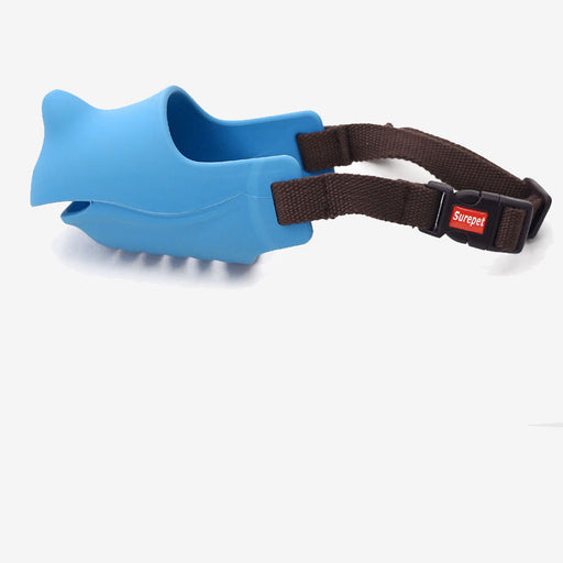 Rhino shape adjustable pure silicone dog muzzle