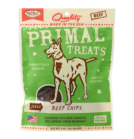 Primal Grain Free Jerky Beef Chips Dog Treats