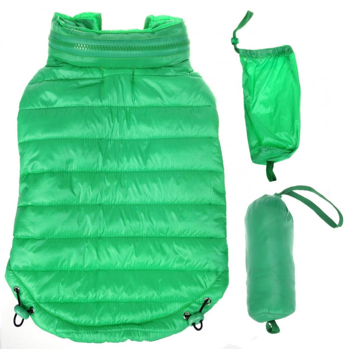 Pet Life Adjustable Mint Green Sporty Avalanche Dog Coat with Pop Out Zippered Hood