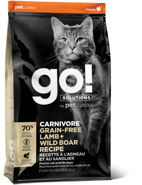 Petcurean GO! Solutions Carnivore Grain Free Lamb & Wild Boar Recipe Dry Cat Food