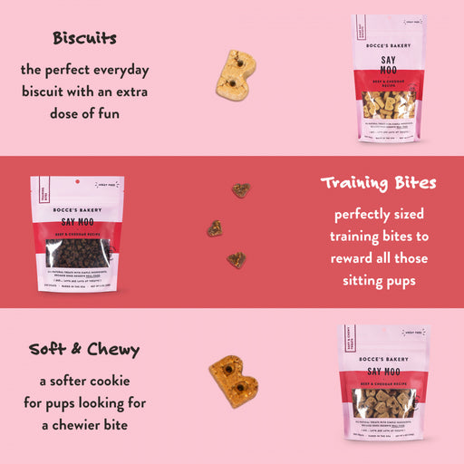 Bocce's Bakery Every Day Say Moooo Training Bites Dog Treats