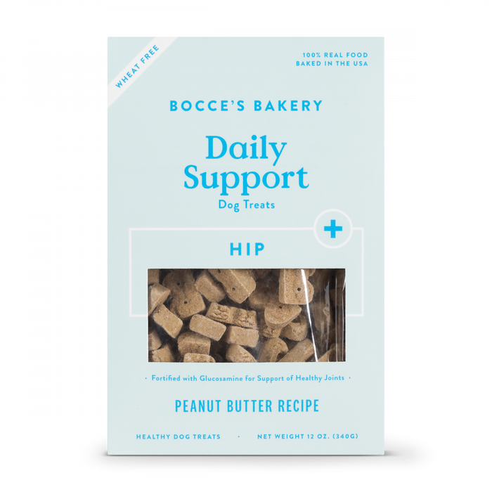 Bocce's Bakery Daily Support Peanut Butter Recipe Functional Hip & Joints Biscuit Dog Treats