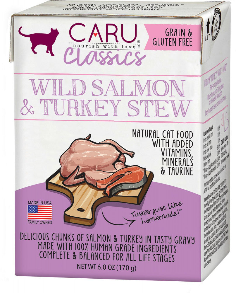 Caru Classic Grain Free Wild Salmon & Turkey Stew Recipe Wet Cat Food