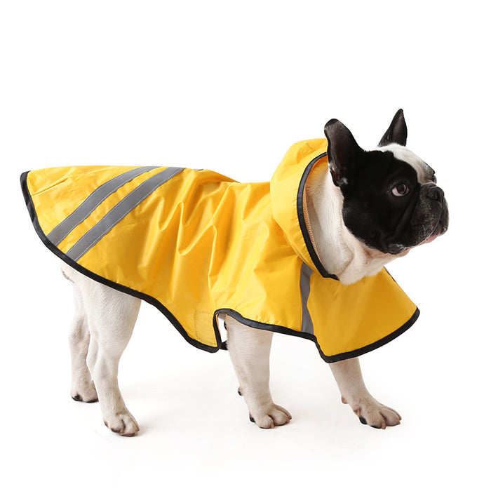 Pet outdoor reflective raincoat