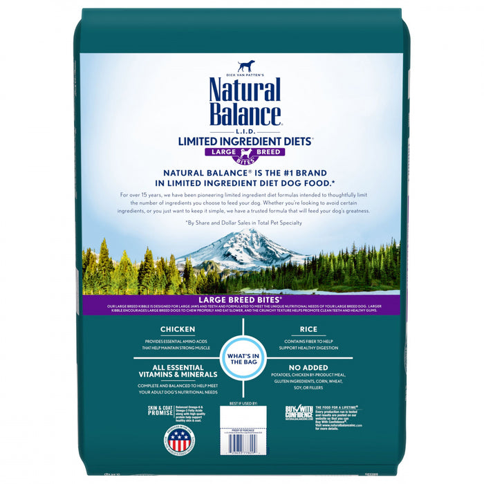 Natural Balance L.I.D. Limited Ingredient Diets Chicken & Brown Rice Large Breed Bites Dry Dog Food