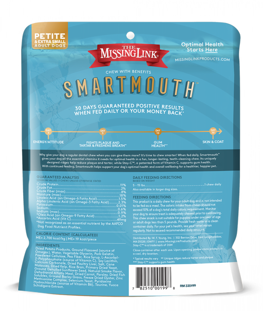 The Missing Link Smartmouth Dental Chews for Small Breed Dogs