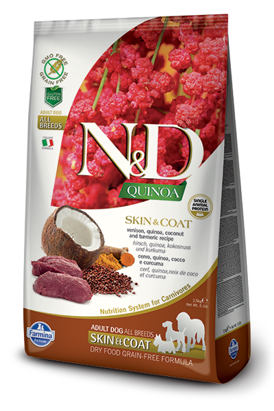 Farmina Natural & Delicious Quinoa Functional Skin & Coat Venison Adult Dog, 5.5-lb