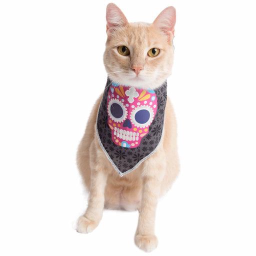 Pet Krewe Glow In The Dark Skull Bandana Costume for Cats & Dogs