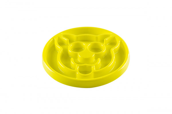 BeOneBreed Yellow Slow Feeder Cat Food Bowl