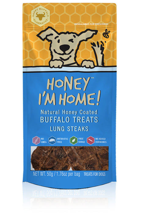 Honey I'm Home Natural Honey Coated Lung Bites Buffalo Dog Chews