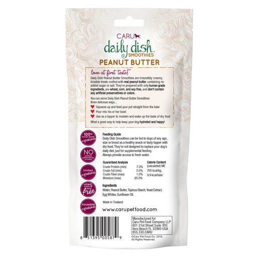 Caru Daily Dish Smoothie Peanut Butter Flavor Lickable Treat for Dogs