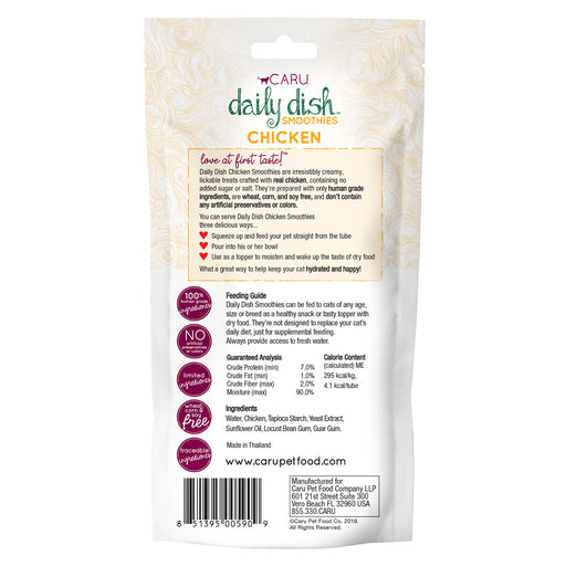Caru Daily Dish Smoothie Chicken Flavor Lickable Treat for Cats