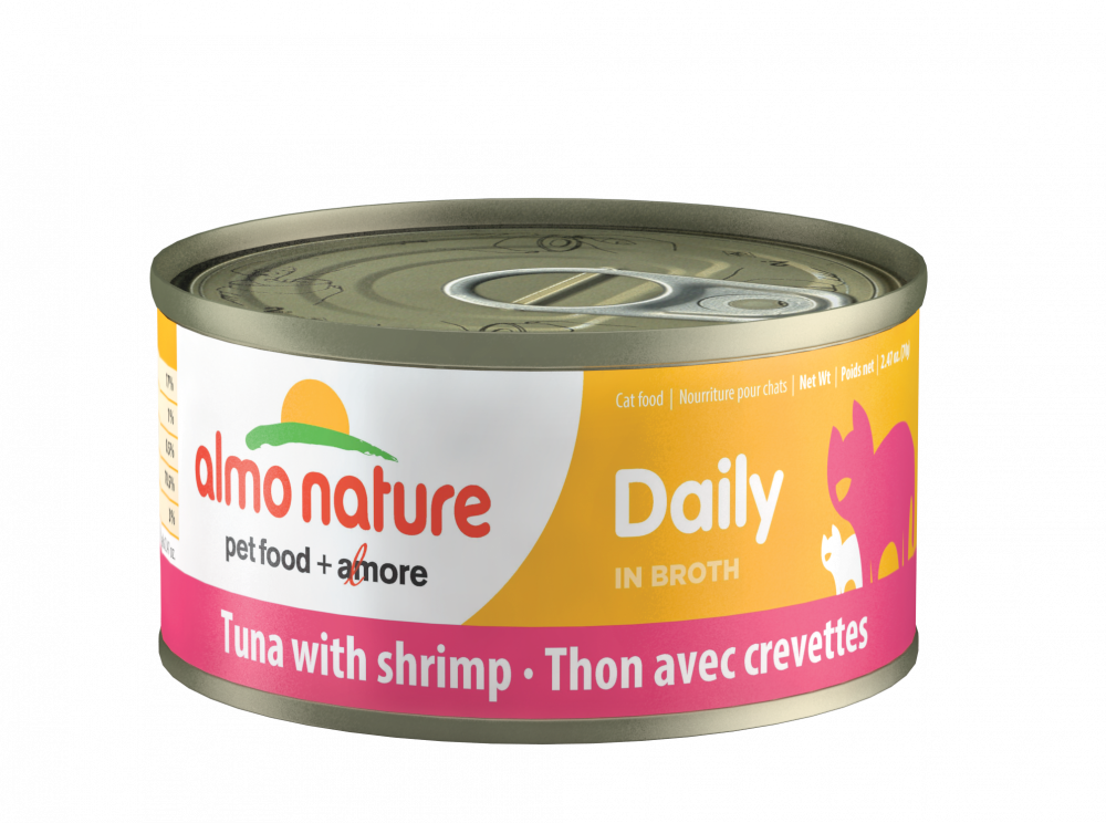 Almo Nature Daily Complete Cat Tuna with Shrimp in Broth Canned Cat Food