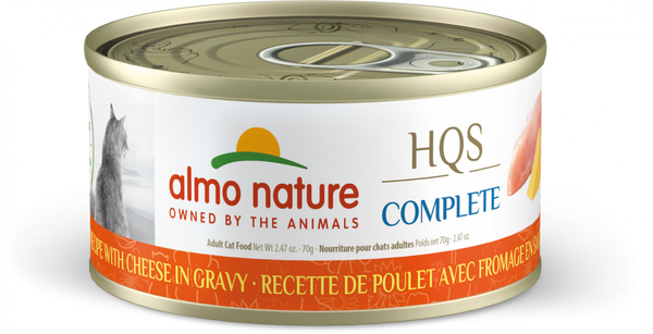 Almo Nature HQS Complete Cat Grain Free Chicken with Cheese In Gravy Canned Cat Food