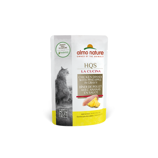Almo Nature HQS La Cucina Cat Grain Free Chicken with Pineapple In Gravy Wet Cat Food
