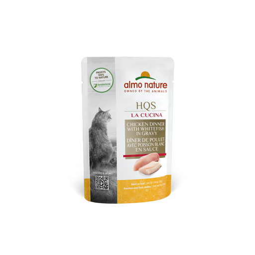 Almo Nature HQS La Cucina Cat Grain Free Chicken with Whitefish In Gravy Wet Cat Food