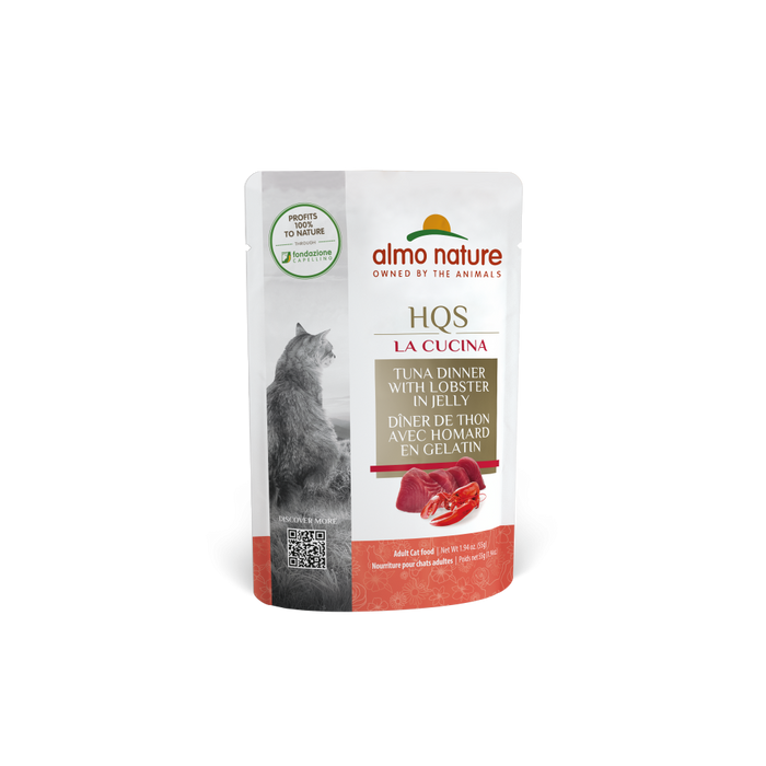 Almo Nature HQS La Cucina Cat Grain Free Tuna with Lobster In Jelly Wet Cat Food