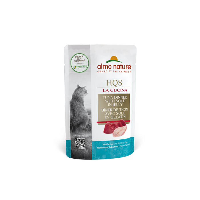 Almo Nature HQS La Cucina Cat Grain Free Tuna with Sole In Jelly Wet Cat Food