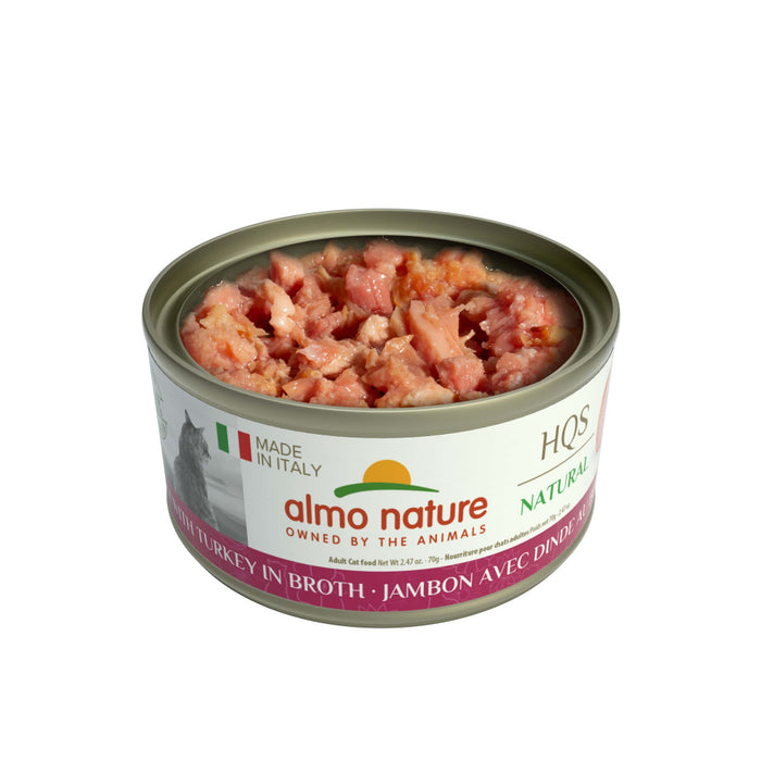 Almo Nature HQS Natural Cat Grain Free Ham with Turkey Canned Cat Food