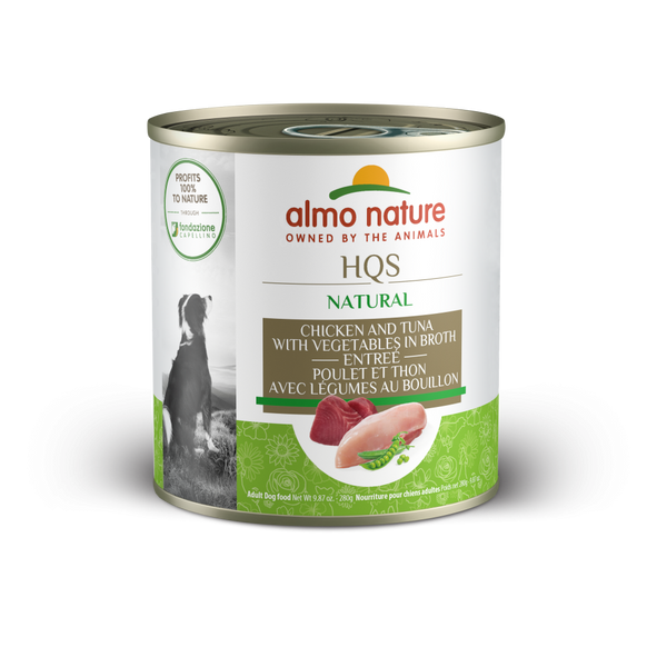Almo Nature HQS Natural Dog Grain Free Additive Free Chicken & Tuna Canned Dog Food
