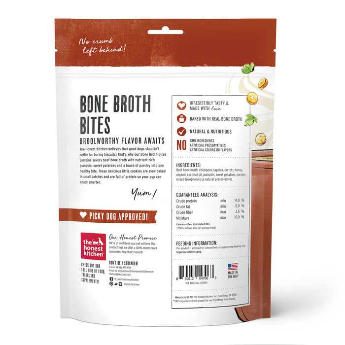 The Honest Kitchen Bone Broth Bites Roasted with Beef Bone Broth & Carrots Dog Treats