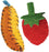 A & E Nibbles Loofah Banana & Strawberry Small Animal Toy