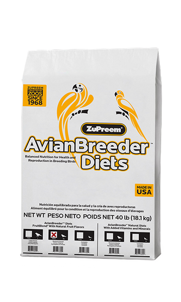 Zupreem AvianBreeder FruitBlend Flavor Food with Natural Flavors for Parrots and Conures