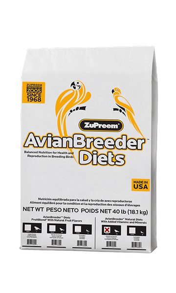 Zupreem AvianBreeder Natural Food with Added Vitamins and Minerals for Parrots and Conures