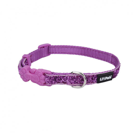 Coastal Pet Products Lil Pals Adjustable Dog Collar with Glitter Overlay Orchid Sparkles
