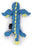 Go Dog Dragons Skinny with Chew Guard Technology Durable Plush Squeaker Dog Toy Blue