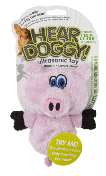 Go Dog Hear Doggy Mini Flattie Pig With Chew Guard Technology And Silent Squeak Technology Plush Dog Toy