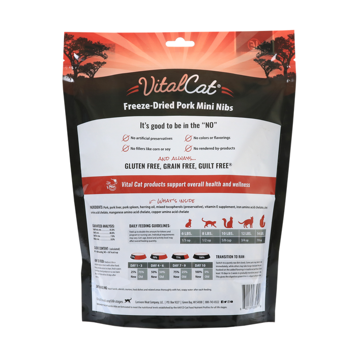 Vital Essentials Vital Cat Pork Mini Nibs Freeze Dried Cat Food