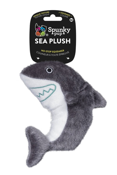 Spunky Pup Sea Plush Shark Dog Toy