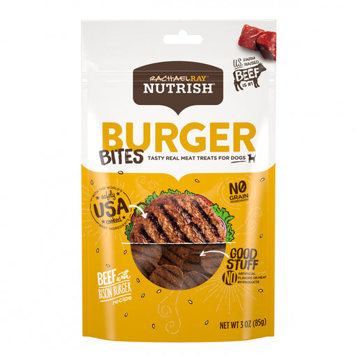 Rachael Ray Nutrish Burger Bites Grain Free Beef Burger with Bison Recipe Dog Treats