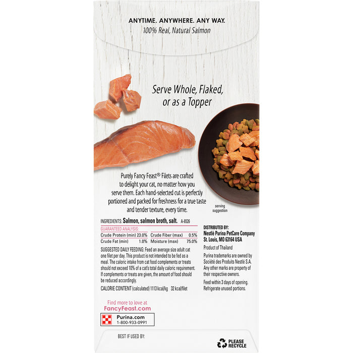Fancy Feast Natural Grain-Free Purely Filets Natural Wild Alaskan Salmon Wet Cat Food Complement